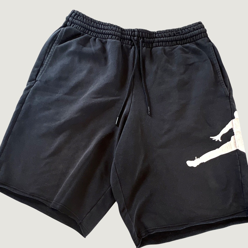 Jordan Men's Black Fleece Athletic Shorts w/ Drawstring Pockets Jumpman M